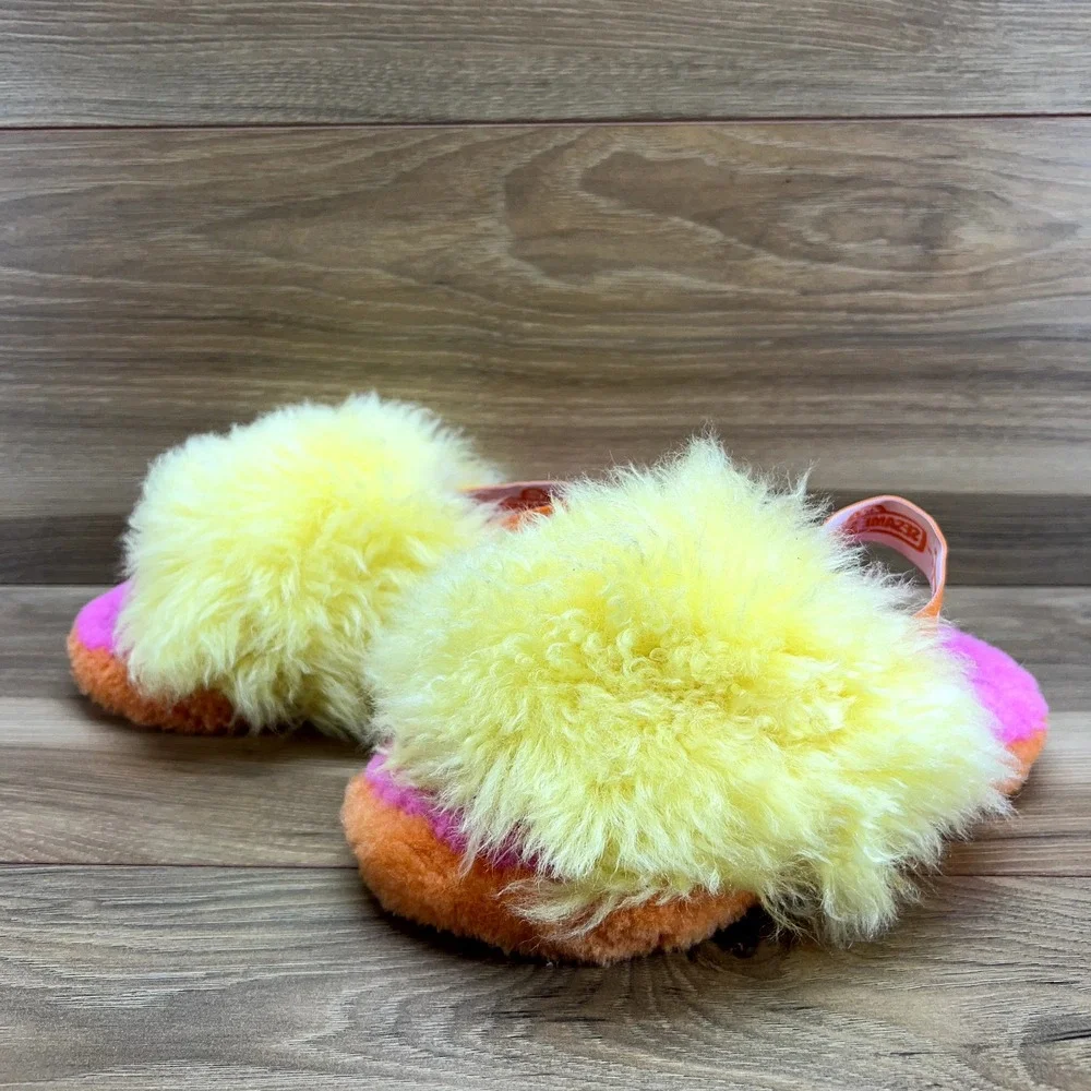 UGG Girls Size 1 Big Bird Slingback Fluff Yeah Slingback Sippers